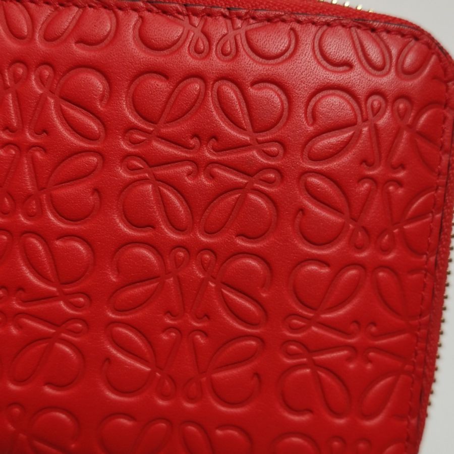❤️ Loewe 牛皮壓紋Logo拉鏈錢包 ❤️-7
