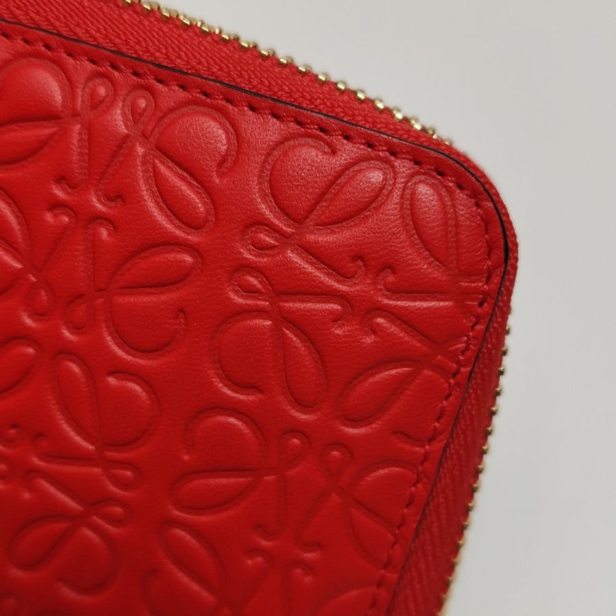 ❤️ Loewe 牛皮壓紋Logo拉鏈錢包 ❤️-10