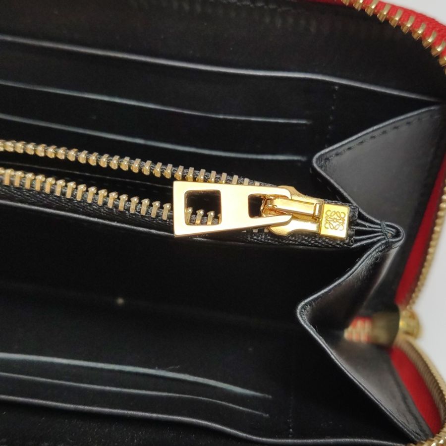 ❤️ Loewe 牛皮壓紋Logo拉鏈錢包 ❤️-11
