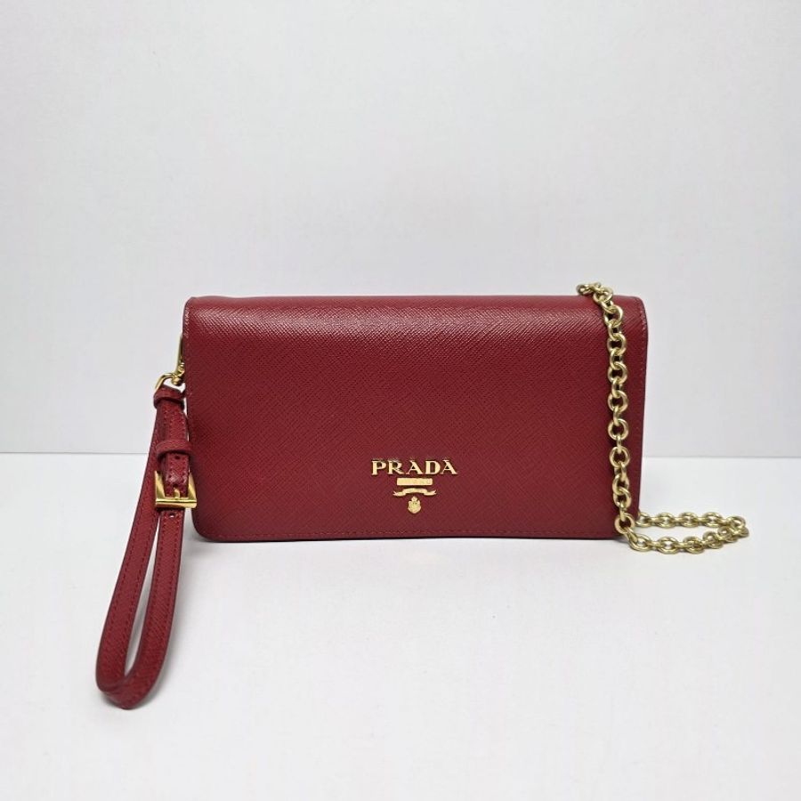 Prada - Pouch Wallet with Chain紅色-0