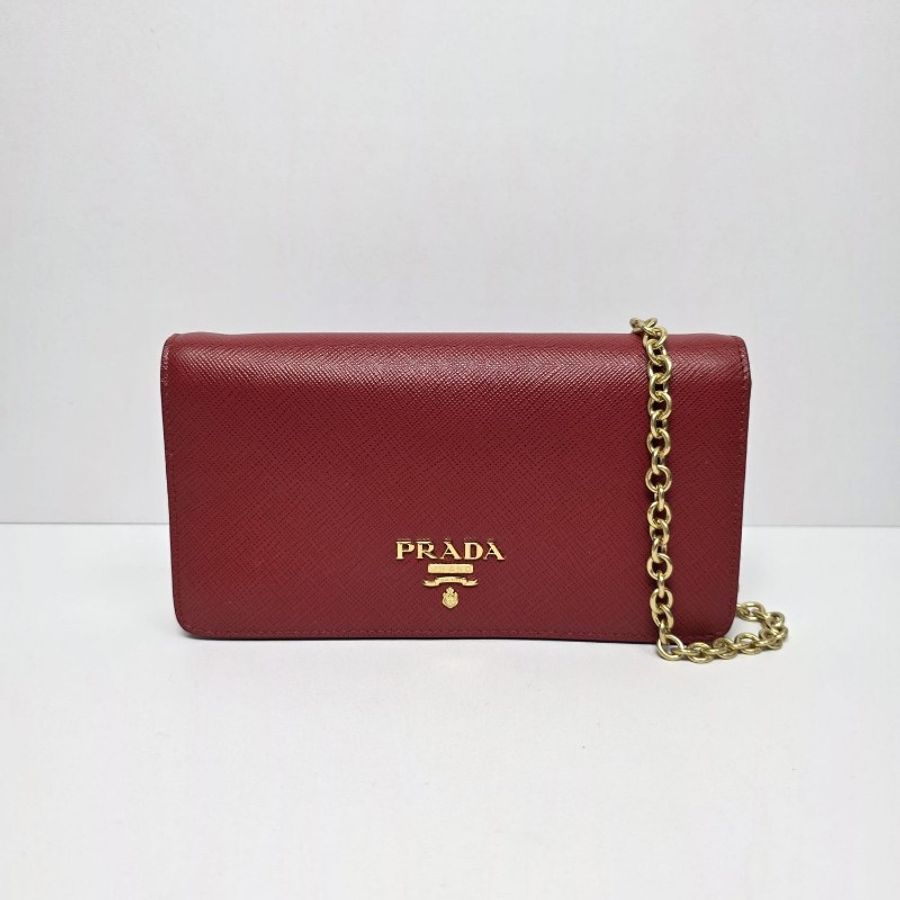 Prada - Pouch Wallet with Chain紅色-1