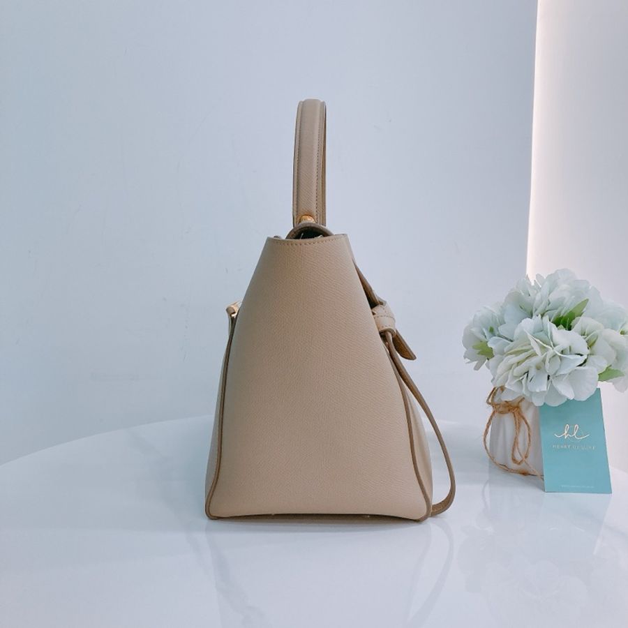 MS0289 賽琳 鯰魚包 米色 金扣 顆粒牛皮Celine Mini Belt Bag Beige X GHW Grained Calfskin-2