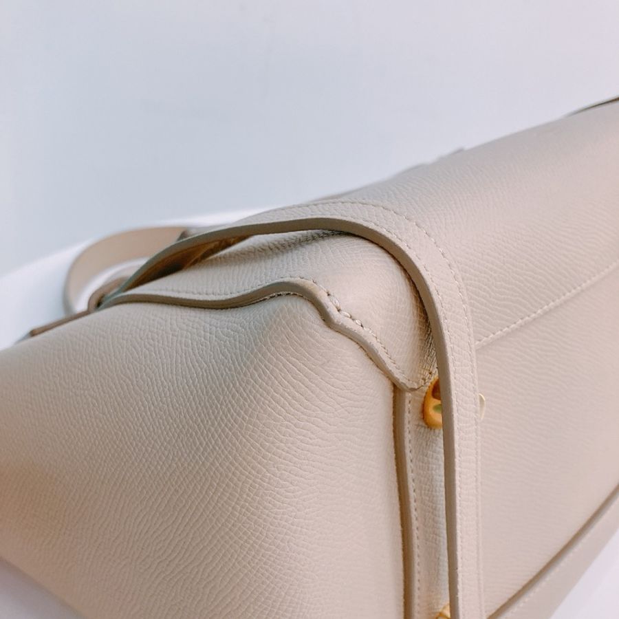 MS0289 賽琳 鯰魚包 米色 金扣 顆粒牛皮Celine Mini Belt Bag Beige X GHW Grained Calfskin-5