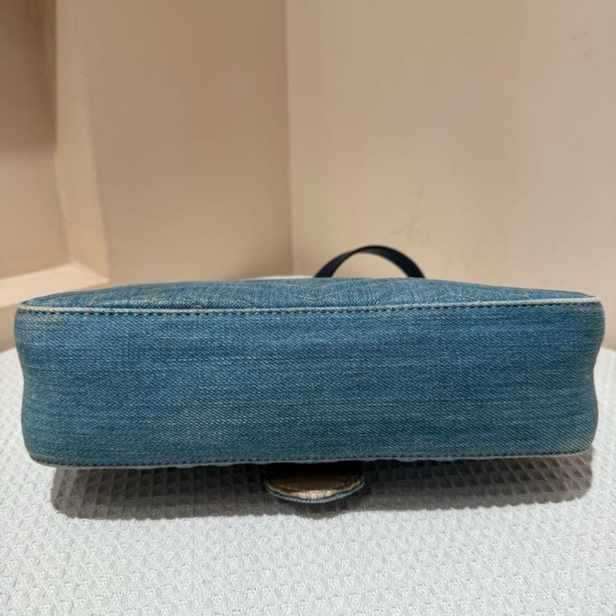 Gucci古馳 馬蒙marmont26 牛仔中號珍珠 鏈條包-6
