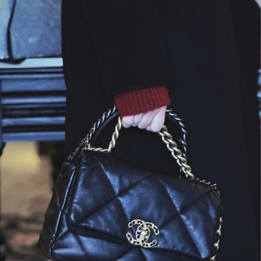 Chanel 香奈兒19bag 小號 黑金 羊皮26*16*9 晶片款-2