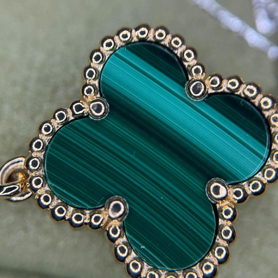 Van Cleef & Arpels VCA 梵克雅寶 18K金鑽石孔雀石五花手鏈 Vintage Alhambra-3
