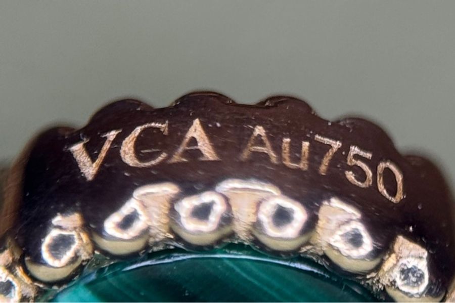 Van Cleef & Arpels VCA 梵克雅寶 18K金鑽石孔雀石五花手鏈 Vintage Alhambra-6