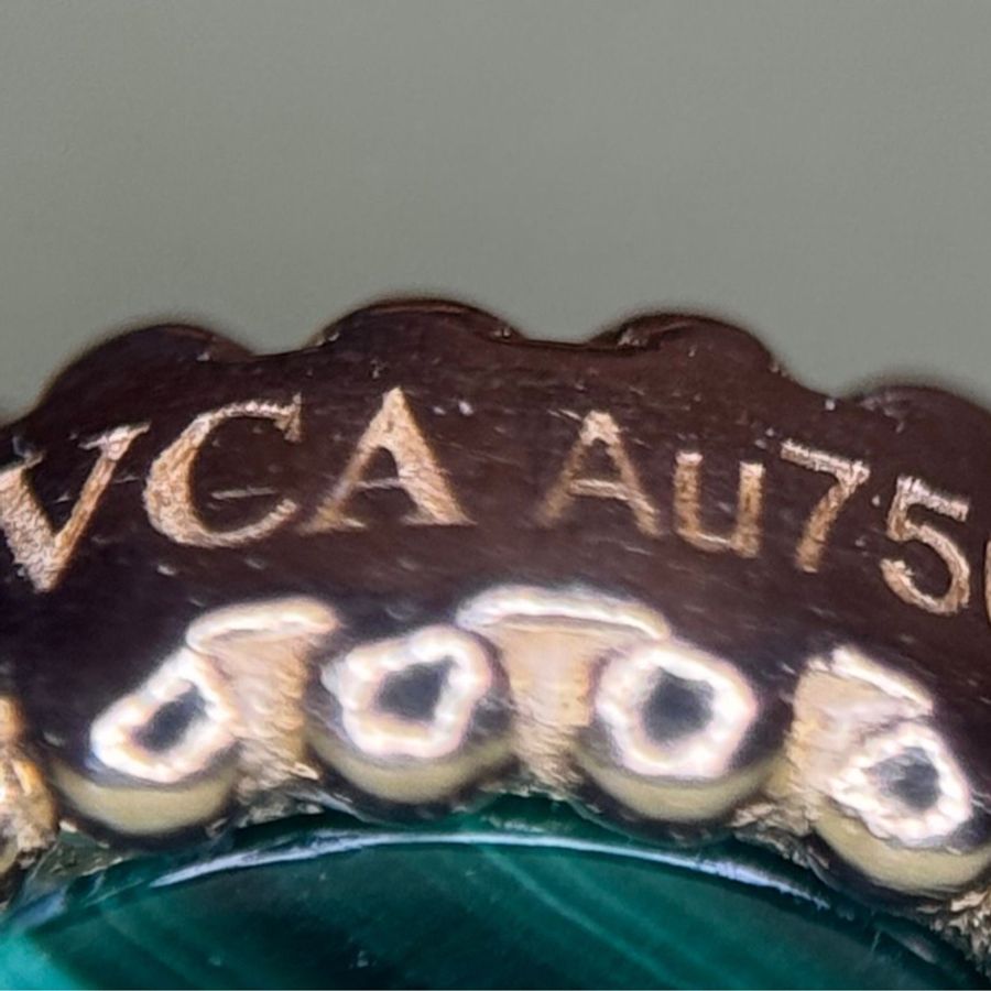 Van Cleef & Arpels VCA 梵克雅寶 18K金鑽石孔雀石五花手鏈 Vintage Alhambra-16