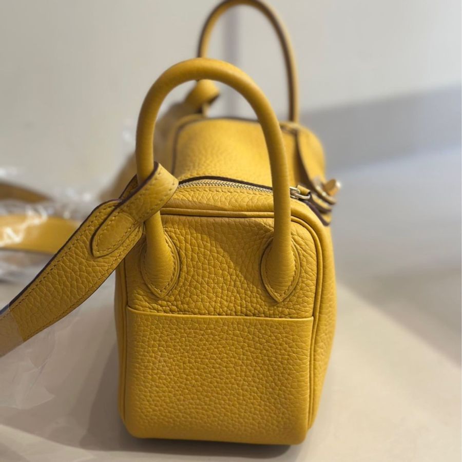 🌈Hermes💛mini lindy一代💛9D琥珀黄金扣🌟未使用閒置🌟TC皮🌟Jaune Ambre🌟-4