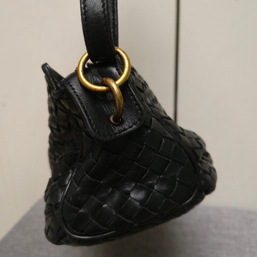 🔥衝破200銷售🔥【限時降價回饋至9/21】㊣✨Bottega Veneta ✨寶緹嘉 BV 羊皮 黑色 編織 雲朵包 肩背包 手提包 編織包 斜背包/二手包/二手精品/保證正品🌳二手樹屋🌳-4