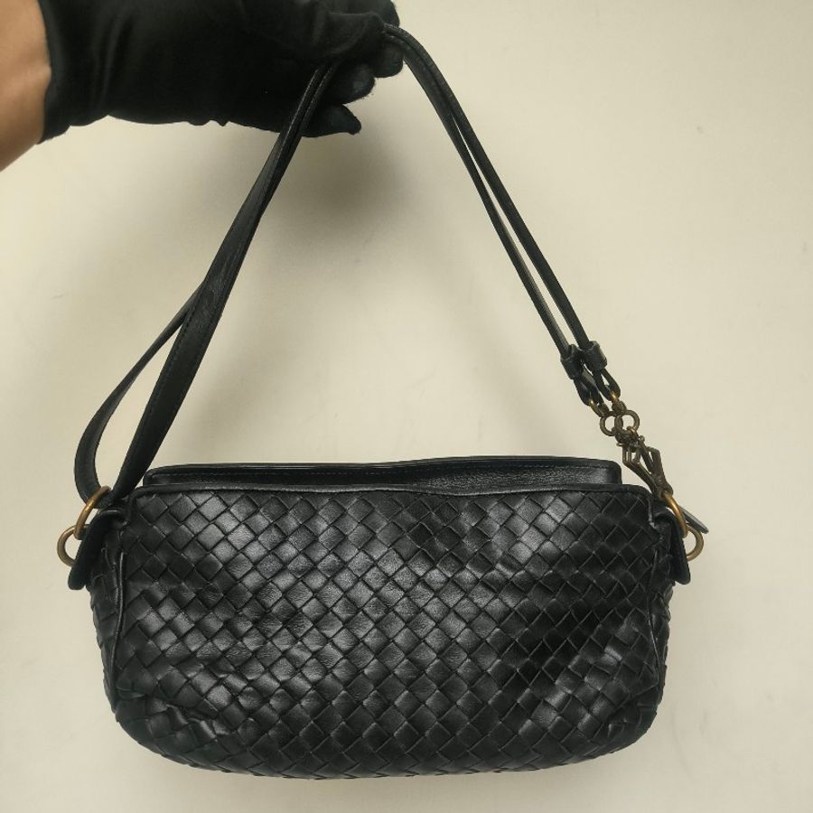 🔥衝破200銷售🔥【限時降價回饋至9/21】㊣✨Bottega Veneta ✨寶緹嘉 BV 羊皮 黑色 編織 雲朵包 肩背包 手提包 編織包 斜背包/二手包/二手精品/保證正品🌳二手樹屋🌳-54