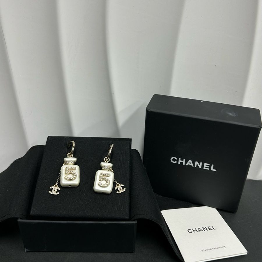 CHANEL 5號香水瓶耳環 附件:盒子,冊子~-1