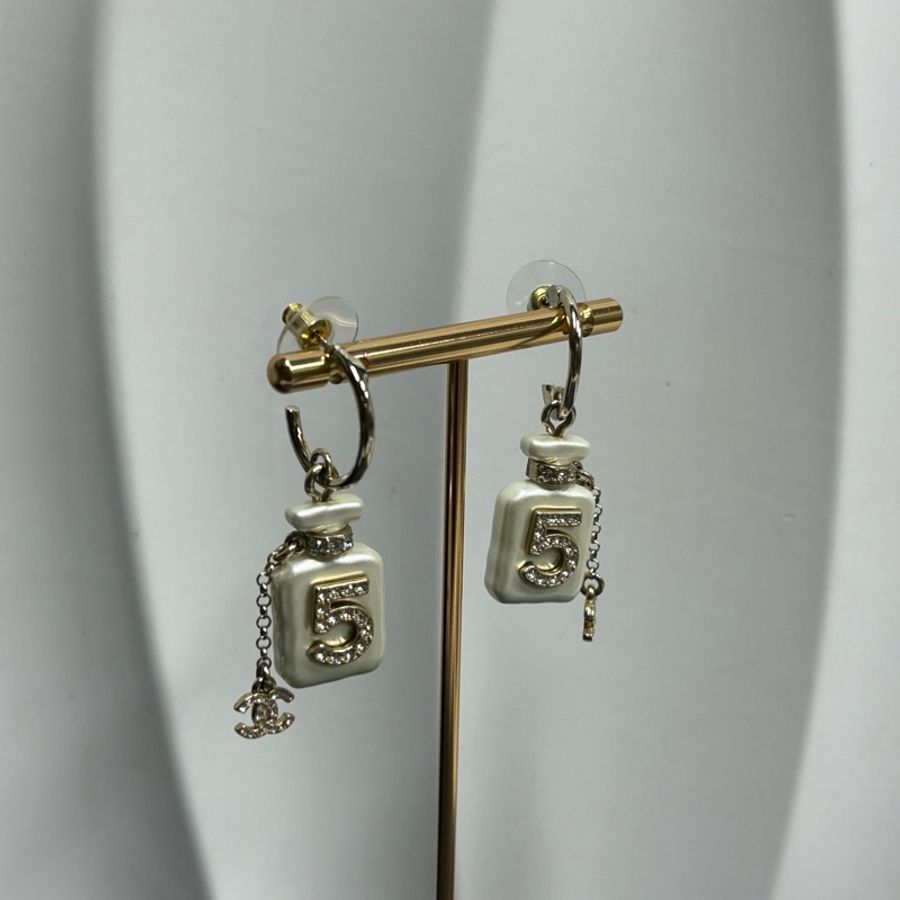 CHANEL 5號香水瓶耳環 附件:盒子,冊子~-6