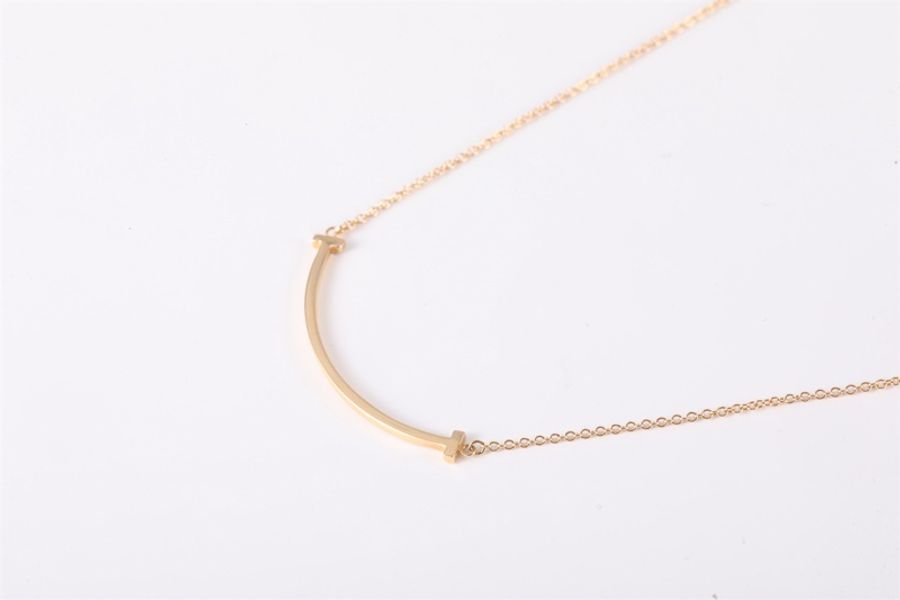 TIFFANY&CO(蒂芙尼) Tiffany T 微笑項鏈 小號 18K黃金 項鏈 黃金-2