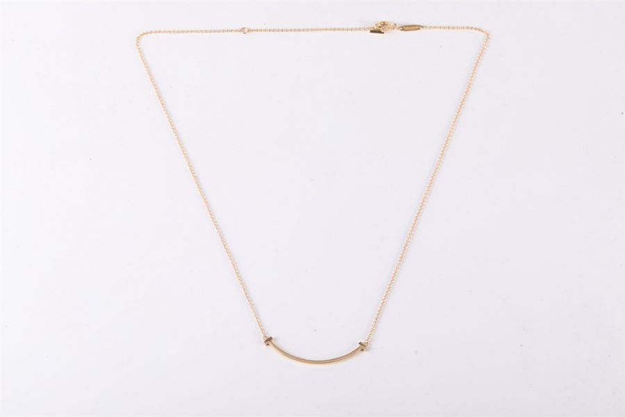 TIFFANY&CO(蒂芙尼) Tiffany T 微笑項鏈 小號 18K黃金 項鏈 黃金-5