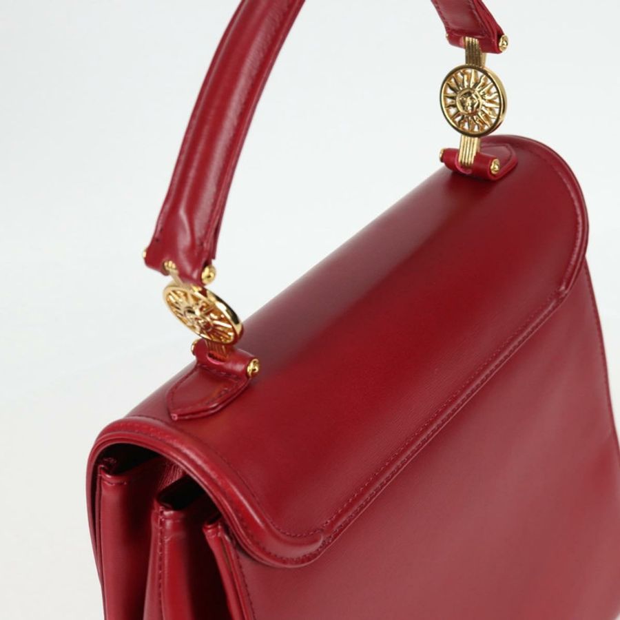 【日本直送】范思哲 (VERSACE) 手提包 皮革 紅色 金色 正品 ac3851V-5