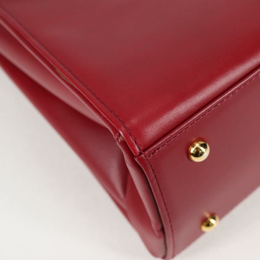 【日本直送】范思哲 (VERSACE) 手提包 皮革 紅色 金色 正品 ac3851V-8
