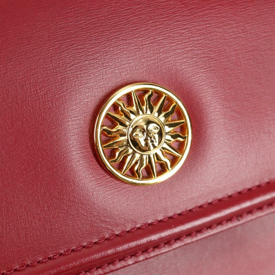 【日本直送】范思哲 (VERSACE) 手提包 皮革 紅色 金色 正品 ac3851V-16