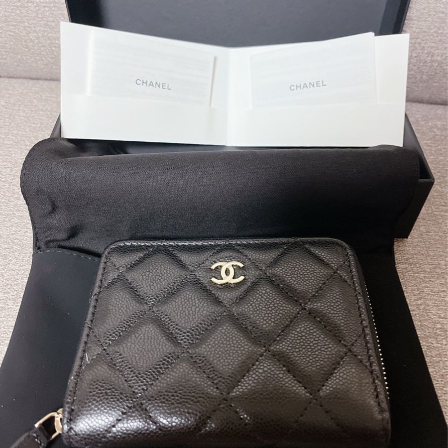 全新現貨 日本帶回 Chanel 香奈兒 經典ㄇ型拉鍊 25S 卡夾-0