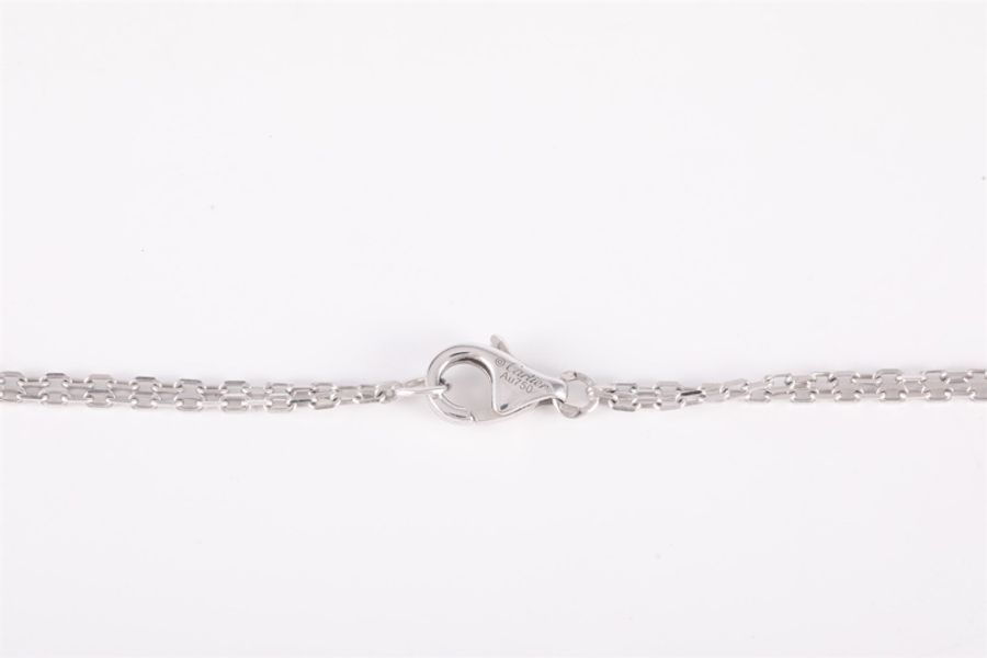 CARTIER(卡地亞) LOVE 18K金 小餅 鑲嵌2顆鑽石項鏈 18k白金 18K白金/鑽石 項鏈 白金-4
