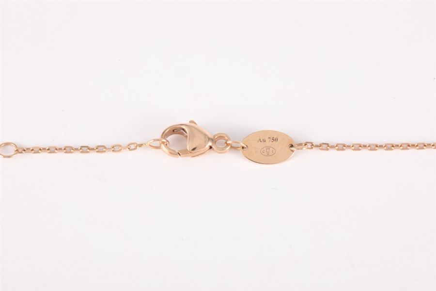CHAUMET(尚美巴黎) Juxe De Liens 歡緣 小叉項鏈 珍珠母貝 單鑽 18K玫瑰金/鑽石 項鏈 玫瑰金 18K-4