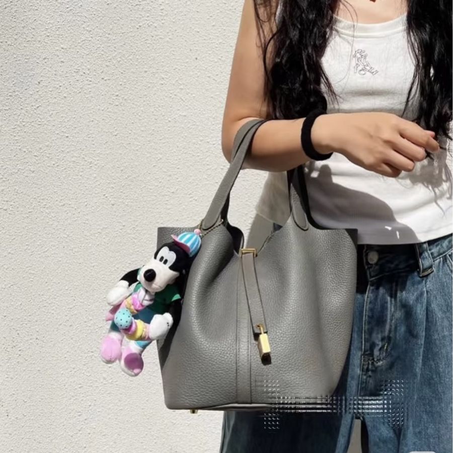 愛馬仕 Hermès Picotin 22 菜籃子 8F錫器灰銀釦-3