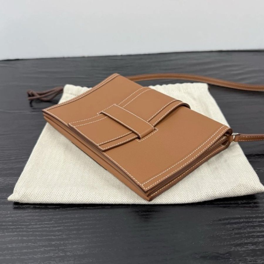 HERMES 金棕銀扣 H Passant手拿斜背包 21*14*3 99新配件盒子塵袋-2
