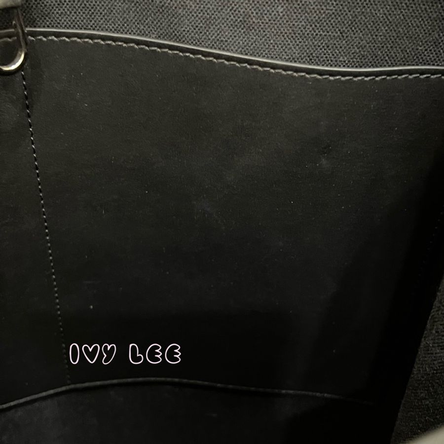 BURBERRY 經典黑色牛皮 滿版LOGO 托特包 男士 斜背包 手提包 正品 二手精品-15