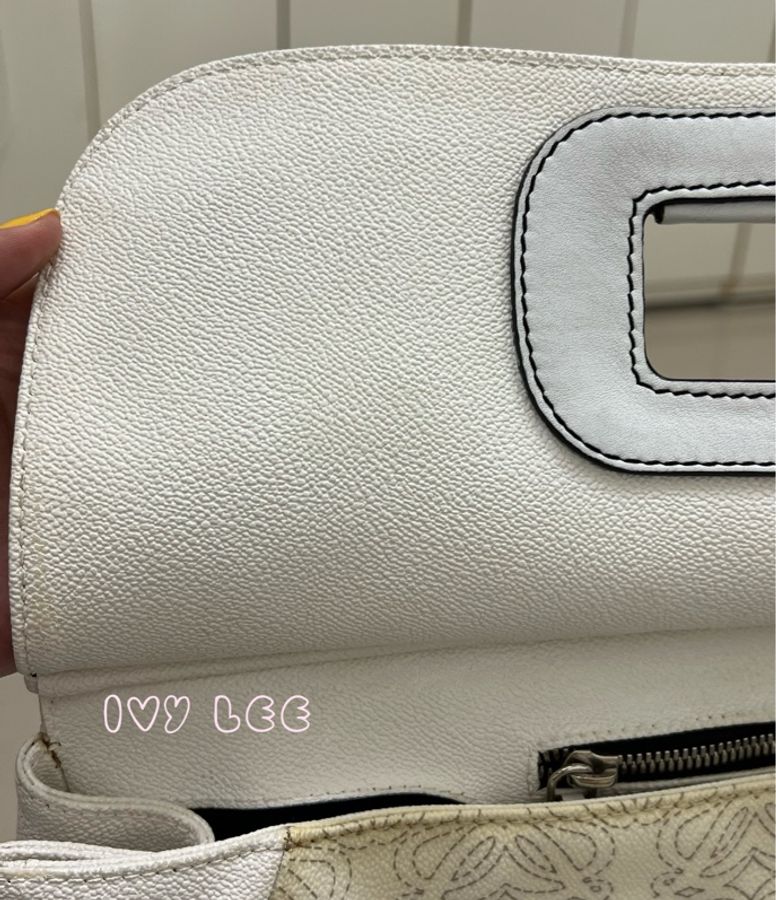 Loewe Anagram 白色 VINTAGE肩背包 手提包 正品 二手精品-29