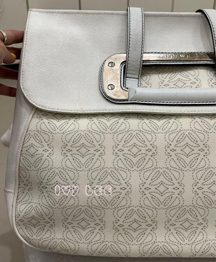Loewe Anagram 白色 VINTAGE肩背包 手提包 正品 二手精品-36