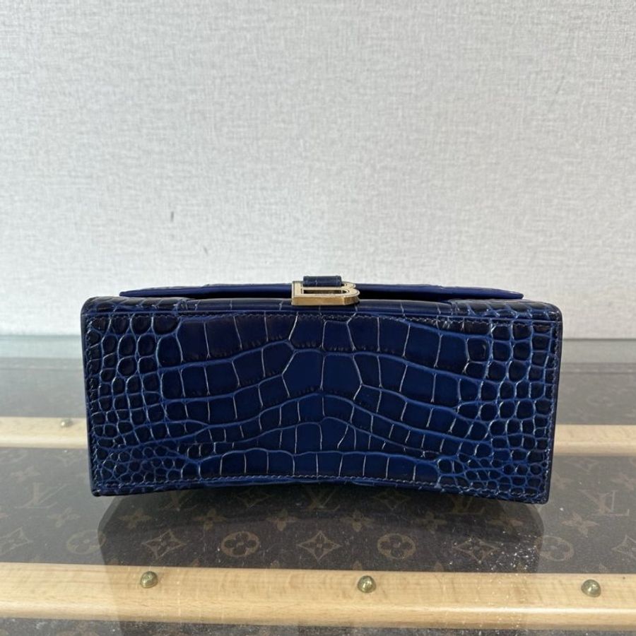 BALENCIAGA 藍色鱷魚壓紋S沙漏包 22*13*9 98新配件塵袋-3