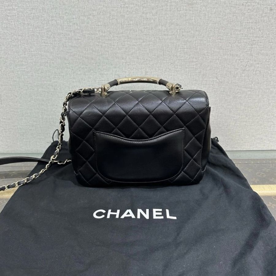 CHANEL 黑金 handle bag金屬手柄手提肩背包 25*17.5*19 99新配件塵袋保卡-5