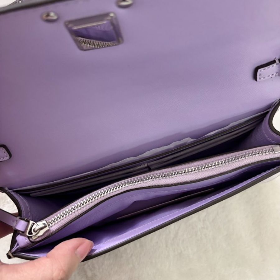 Tory Burch 漆皮翻蓋單肩包 TB WOC 鍊條小方包(紫色)-8