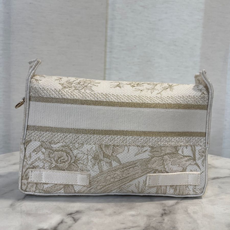 Dior 白帆布刺繡Camp小號斜背信差包-5