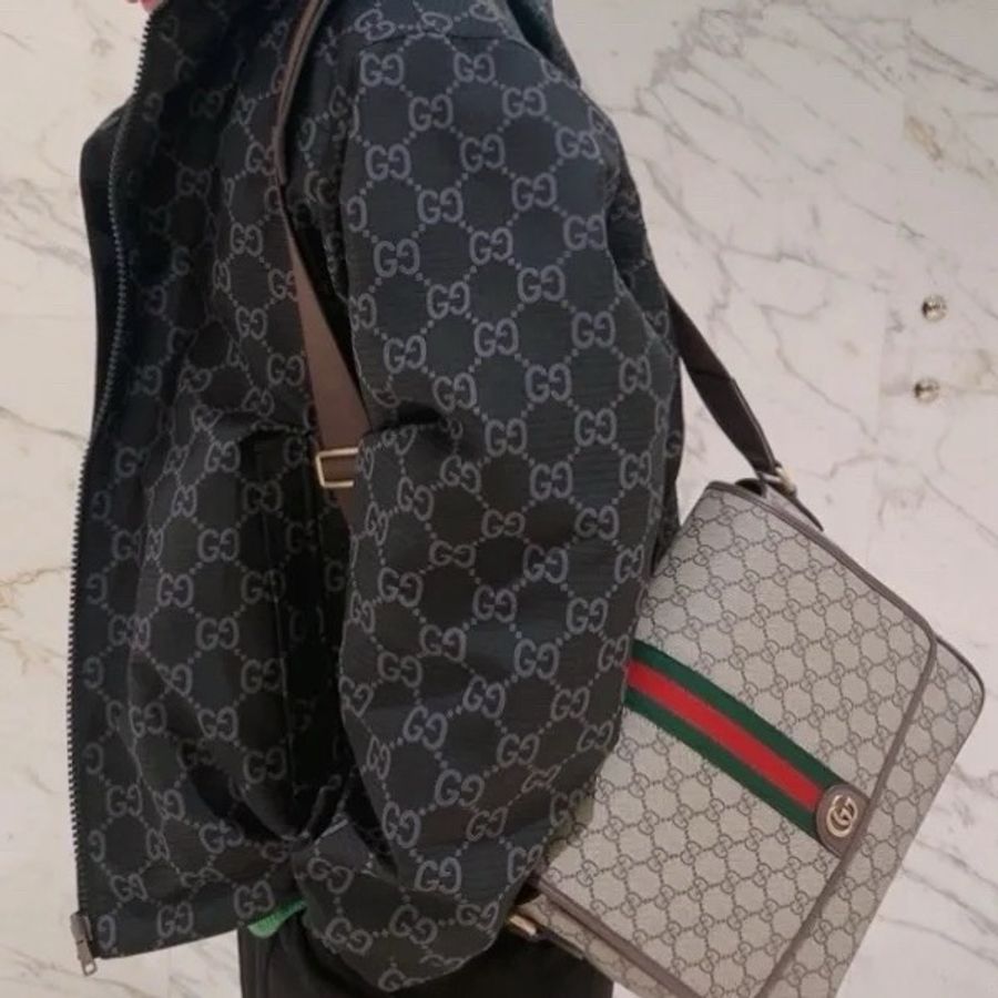 Gucci Ophidia系列GG大號斜挎包 經典老花郵差包 尺寸約33-4