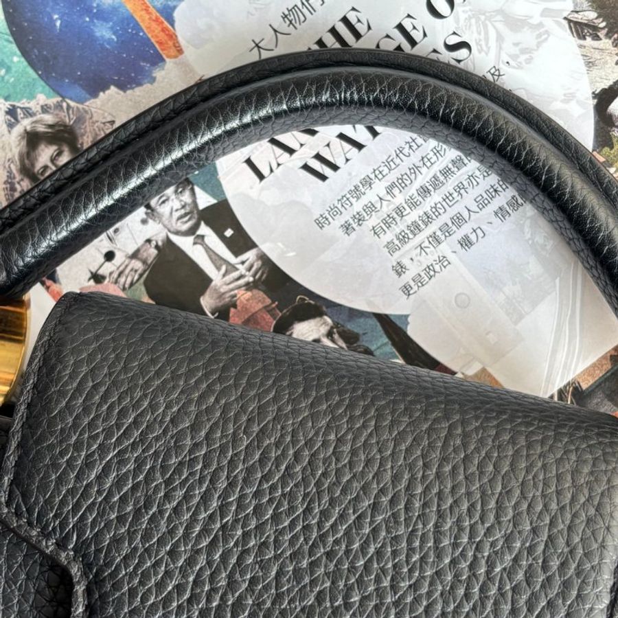 ::LOUIS VUITTON:: LV M24728 Capucines BB 黑色皮革手提肩背斜背包-8