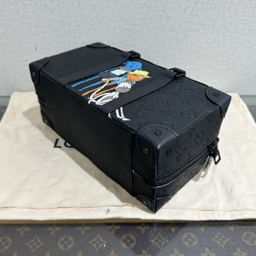 LV 秀款磨砂黑SpeedySoftTrunk稻草人盒子包 芯片款 27*15*12 98新配件塵袋-2
