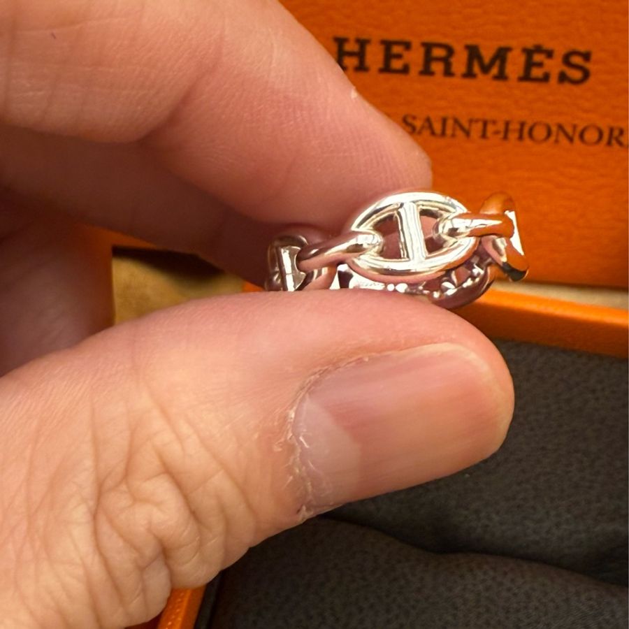 全新 Hermes 愛馬仕 豬鼻子戒指 男女可佩戴 大尺寸 55-5