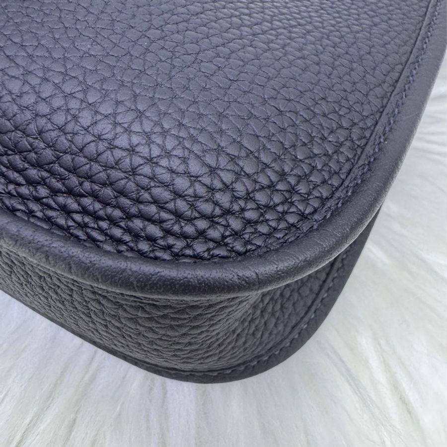HERMES 愛馬仕 手袋 mini EVELYNE 16 ck 3Y 斜挎包 伊芙琳包 深藍色-12