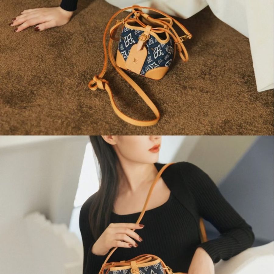 Louis Vuitton 路易威登 Noe Purse系列 斜挎包 燒麥包 織布 彩色 底長11.5*12-0