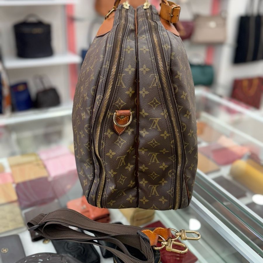 LOUIS VUITTON 復古Alize 老花皮革旅行袋-6