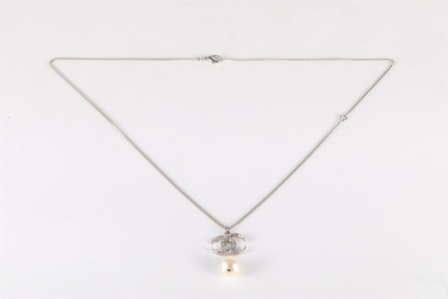 CHANEL(香奈兒)  合金 15C 經典雙C 珍珠 項鏈-5