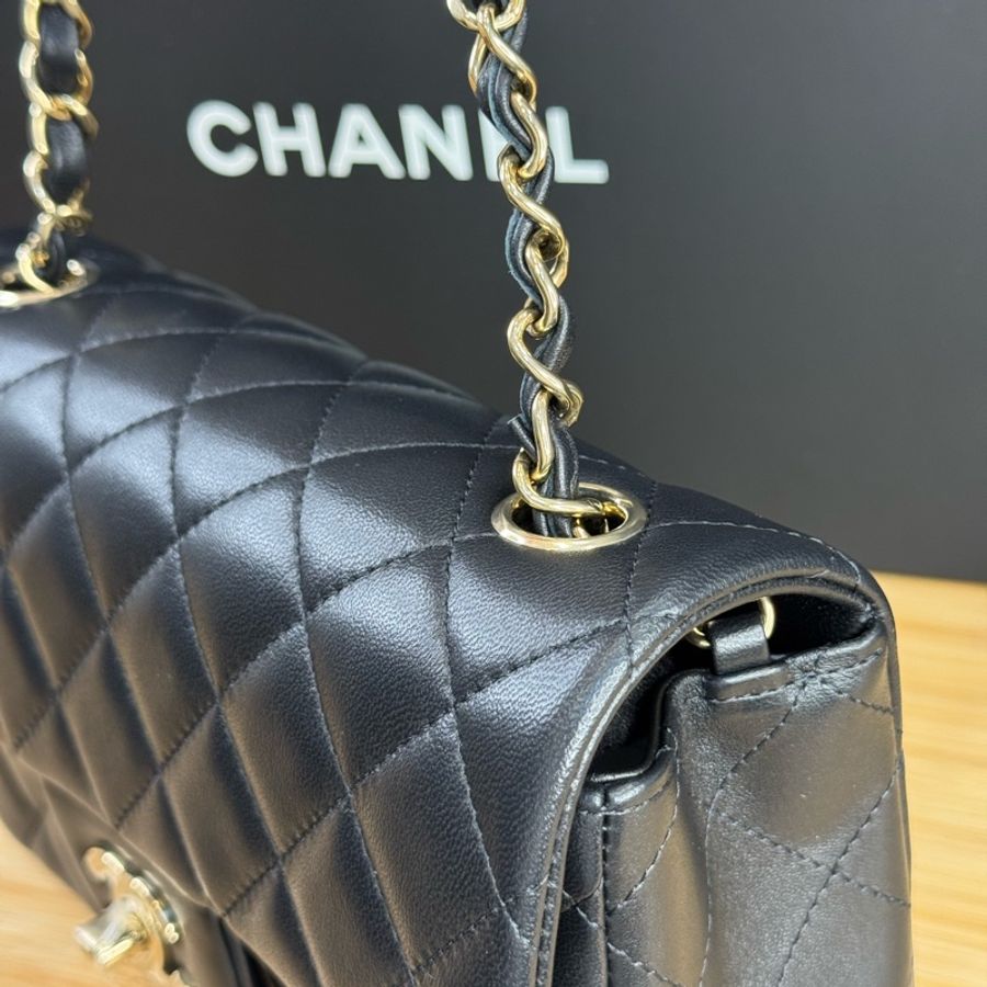 CHANEL 黑色經典coco金釦經典口蓋CF20鍊包❤️🔥2025年離櫃-12