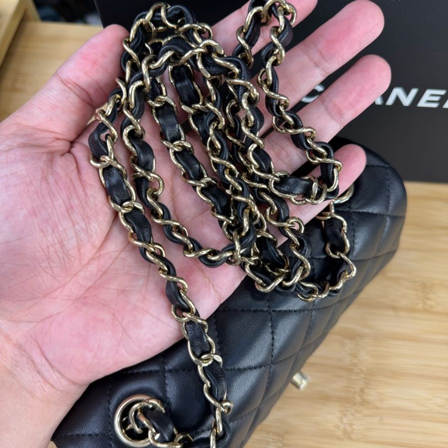 CHANEL 黑色經典coco金釦經典口蓋CF20鍊包❤️🔥2025年離櫃-13