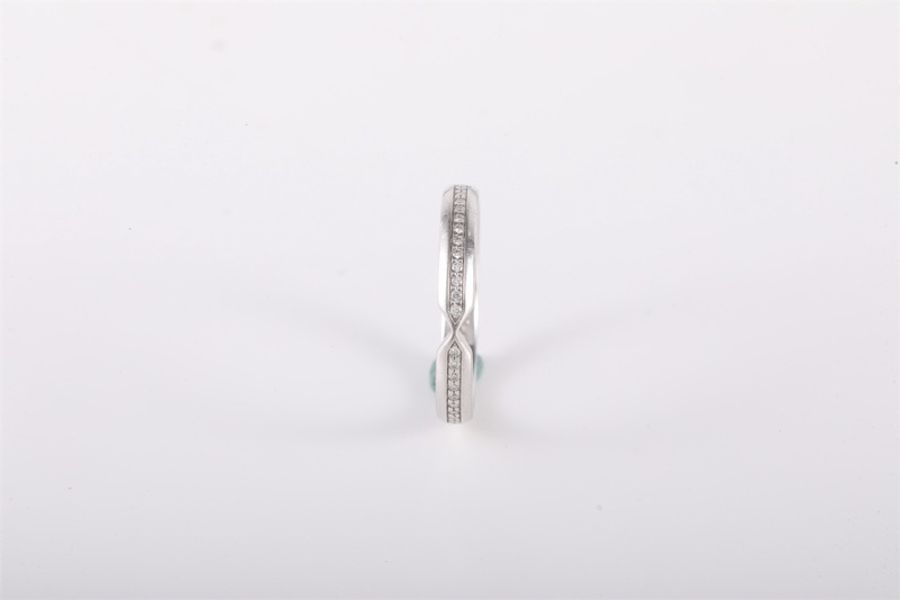 TIFFANY&CO(蒂芙尼) 鑽石 pt950 Harmony 珠鏈式 單排鑽 戒指 51-1