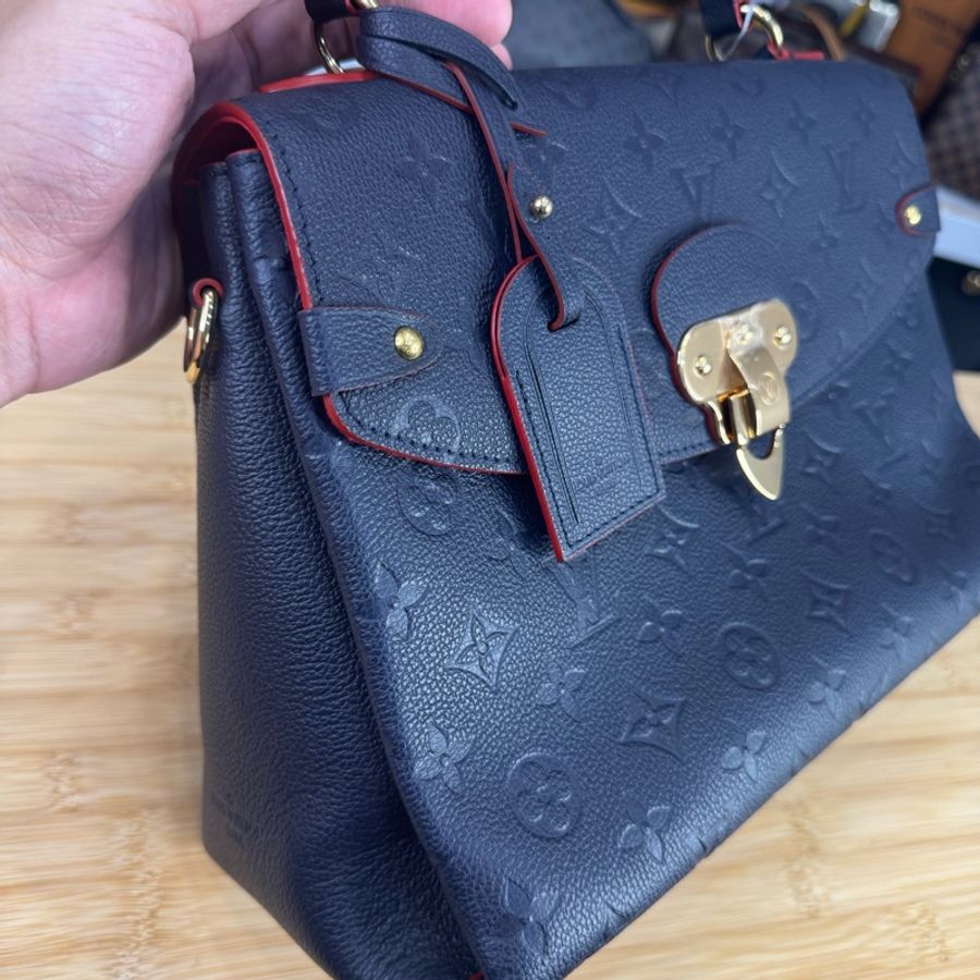 Louis Vuitton 深藍牛皮原花壓紋George MM手提/斜背🏌🏻‍♀️穩重氣質-2