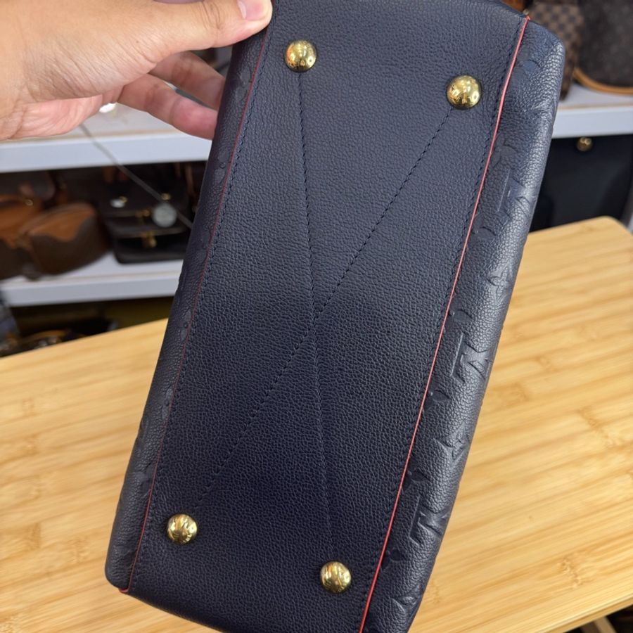 Louis Vuitton 深藍牛皮原花壓紋George MM手提/斜背🏌🏻‍♀️穩重氣質-9