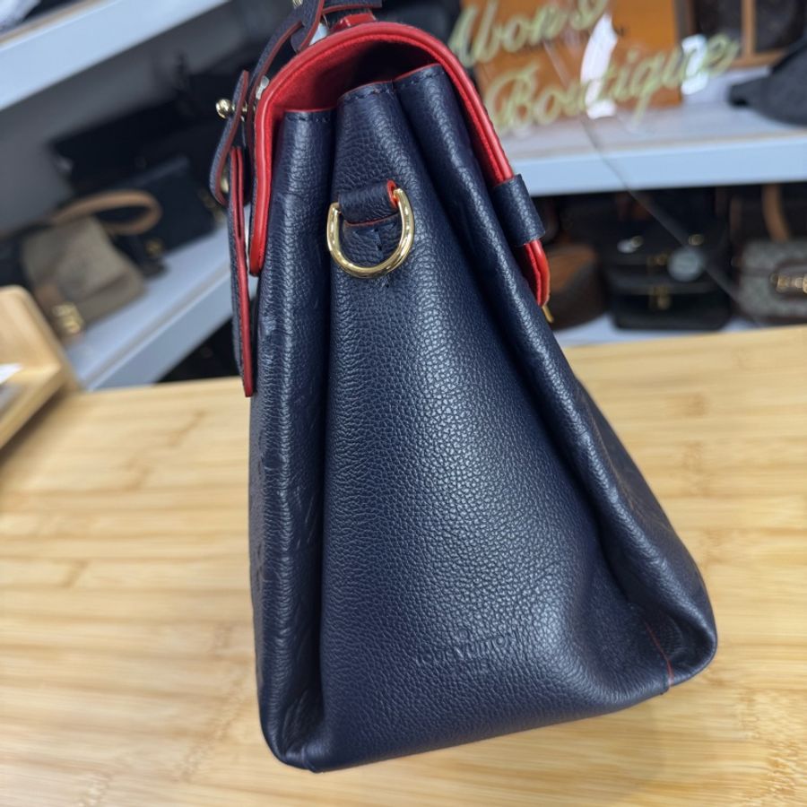Louis Vuitton 深藍牛皮原花壓紋George MM手提/斜背🏌🏻‍♀️穩重氣質-11