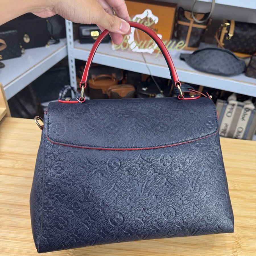 Louis Vuitton 深藍牛皮原花壓紋George MM手提/斜背🏌🏻‍♀️穩重氣質-12