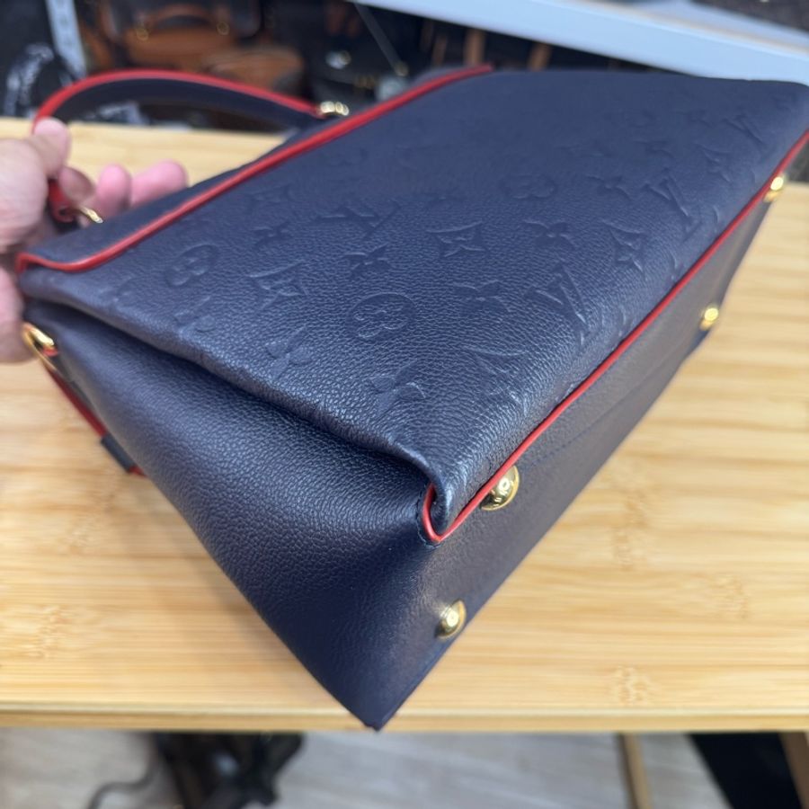 Louis Vuitton 深藍牛皮原花壓紋George MM手提/斜背🏌🏻‍♀️穩重氣質-15
